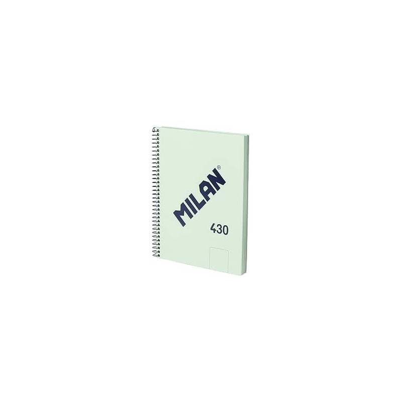 MILAN® Cuaderno A5 con espiral y tapa dura, 80 hojas blancas de 95 gr/m², colección 430 since 1918, verde