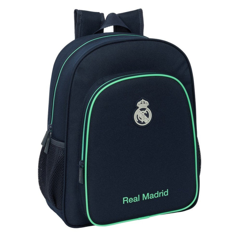 Mochila infantil adaptable a carro Real Madrid azul marino